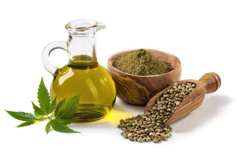 marijuana leaf, cannabis oil and seeds, cannabis dressings and marinades