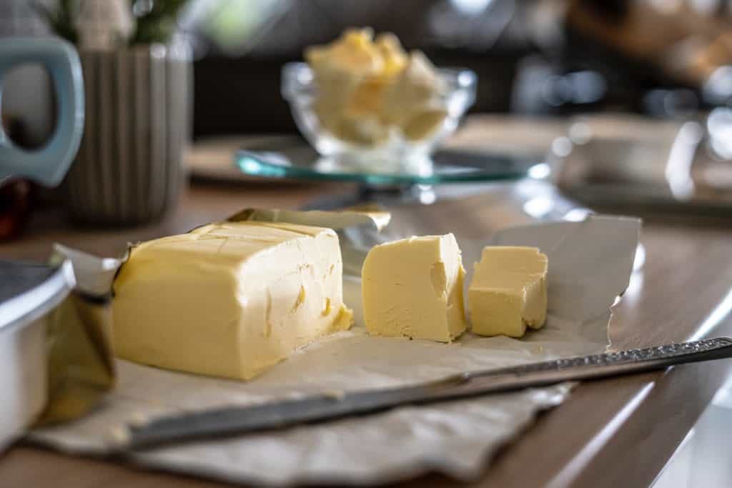 Butter on table, steps to making cannabis butter