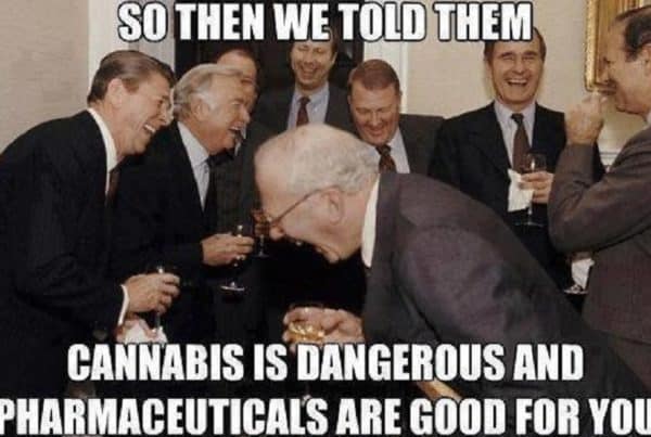Why Marijuana Advisory Group Formed in New Presidency? Men in suits laughing.