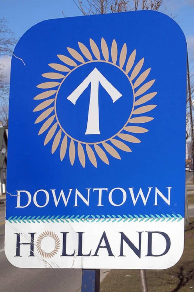 Holland Marijuana College. Downtown Holland sign.