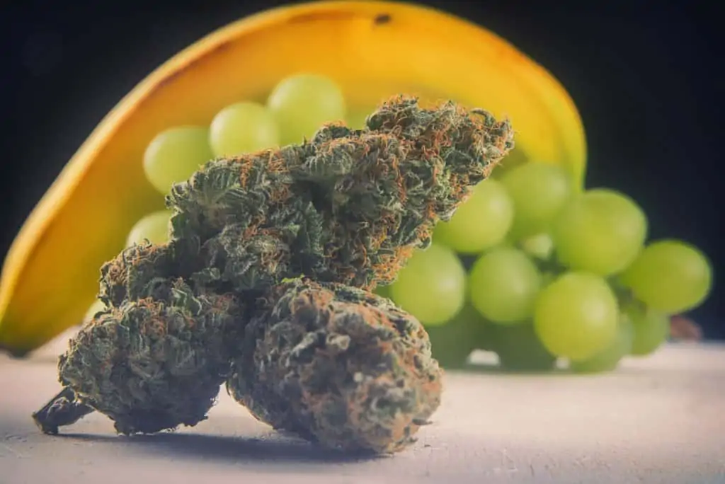 Our 15 Favorite Fruit-Flavored Marijuana Strains. Buds, grapes and a banana.