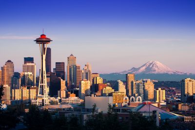 Seattle skyline. Washington marijuana laws