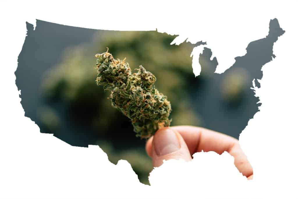 Legal marijuana states. Cannabis states in the US. 