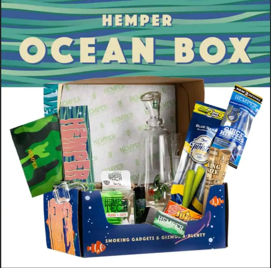 hemper ocean box marijuana subscription box for cannabis accessories