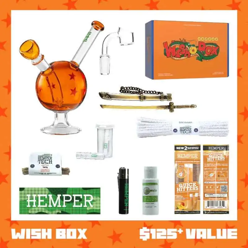 past cannabis subscription box by hemper wish box