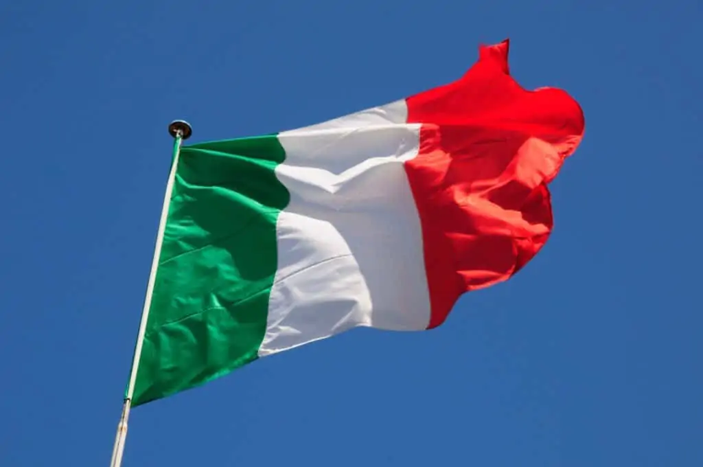 Italy flag . Italy cannabis and hemp market