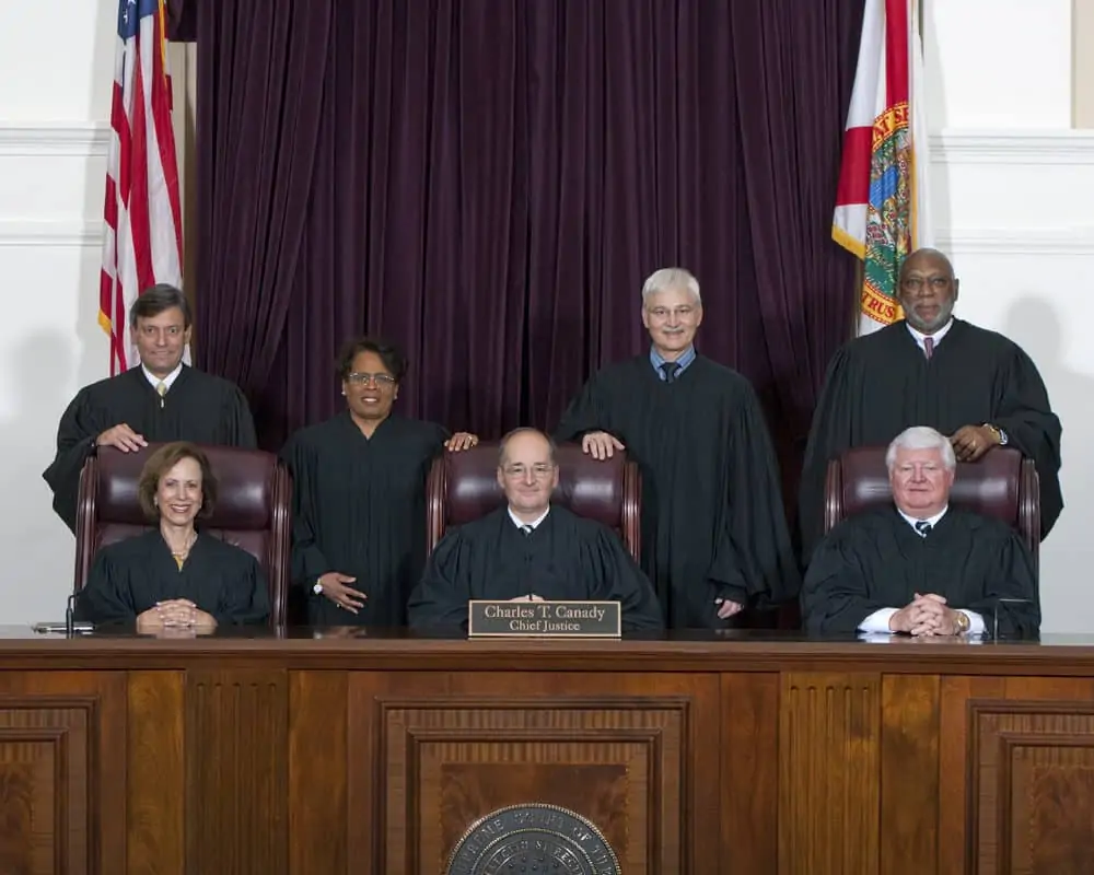 Make it Legal Florida Program. 7 judges in green capes.