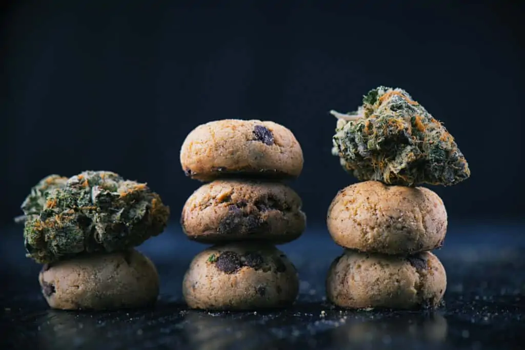 Platinum Cookies Strain: Flavorful & Tasty. Cookies and marijuana buds.