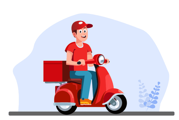 An In- Depth Review of EAZE Marijuana Delivery. Man on delivery scooter.