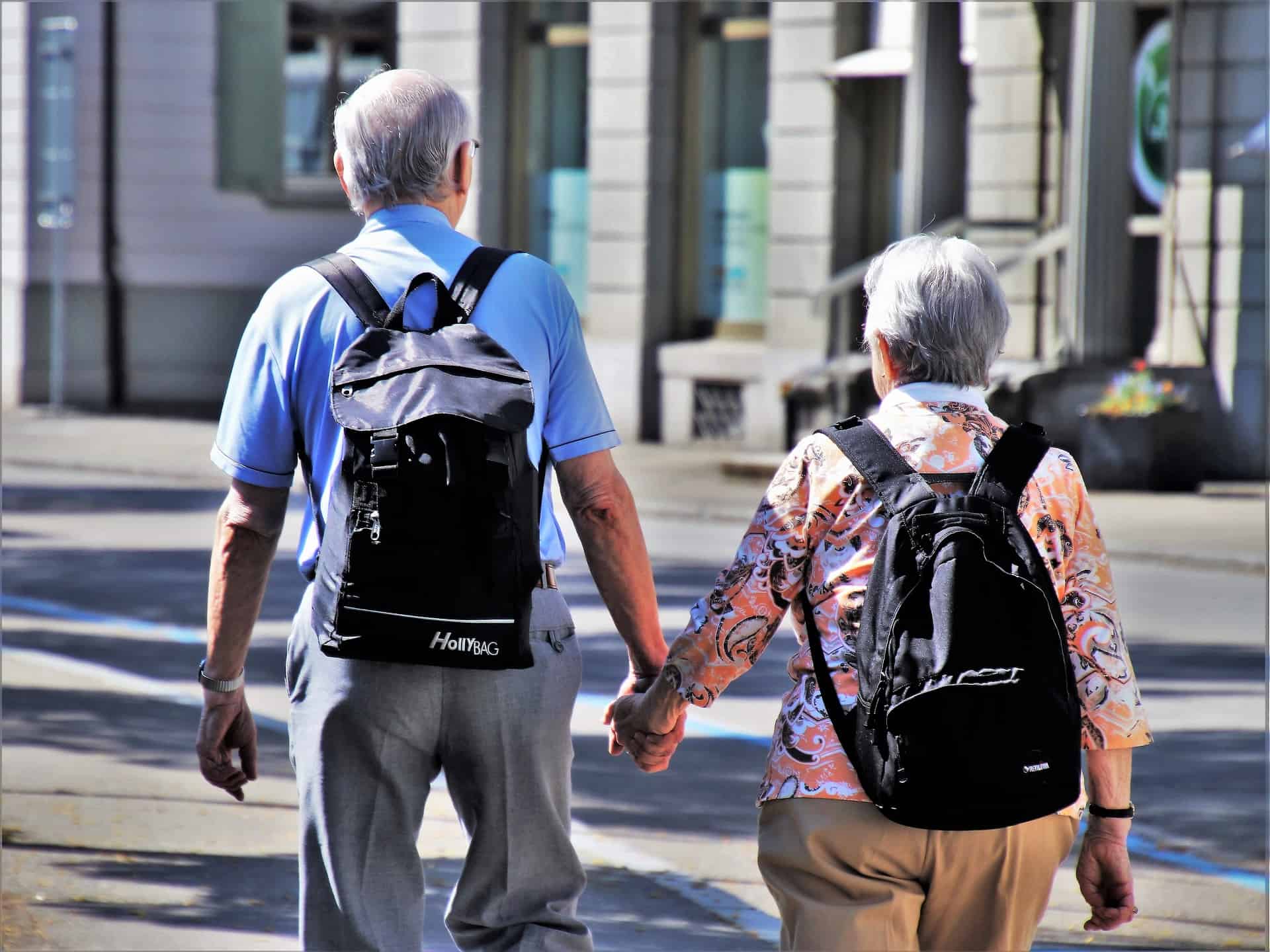 7 Benefits of Cannabis for Seniors. 2 seniors walking.