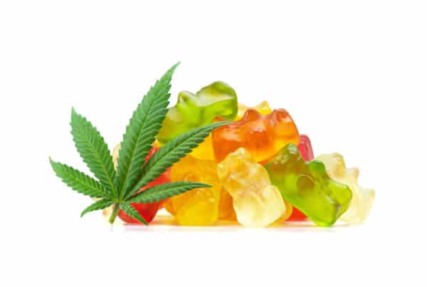 Top 15 CBD Gummies to try. Weed leaf and gummies.