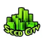Marijuana seeds company seed city logo in green