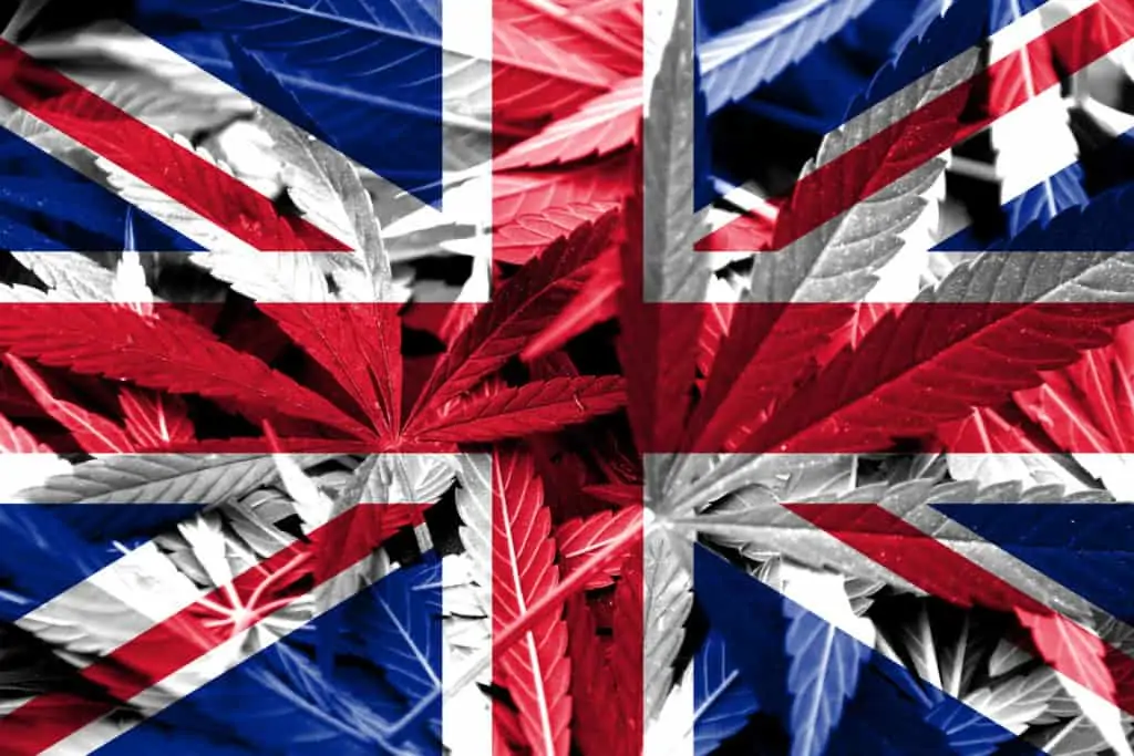 UK flag. Cannabis college UK