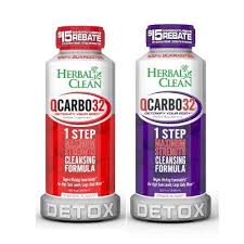 Two bottles of Herbal Clean QCarbo32 next to each other.