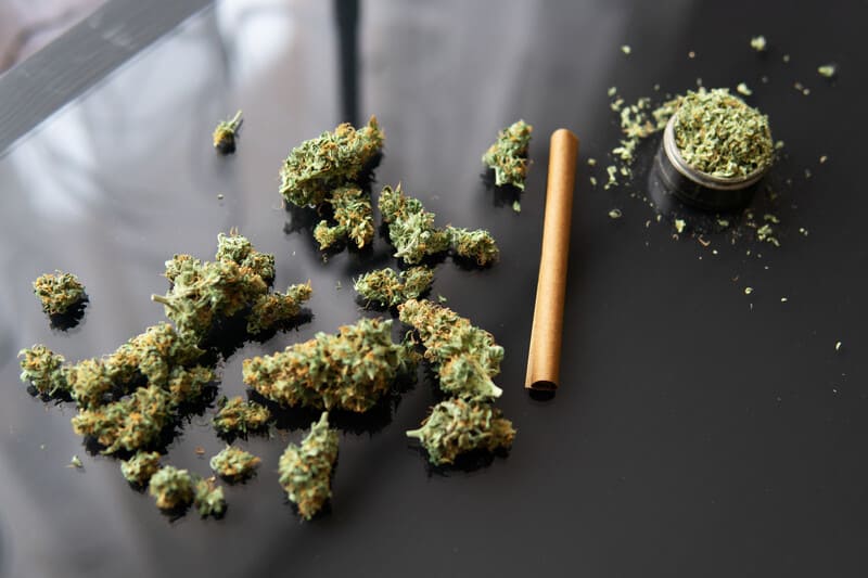 hemp blunt wraps with cannabis buds