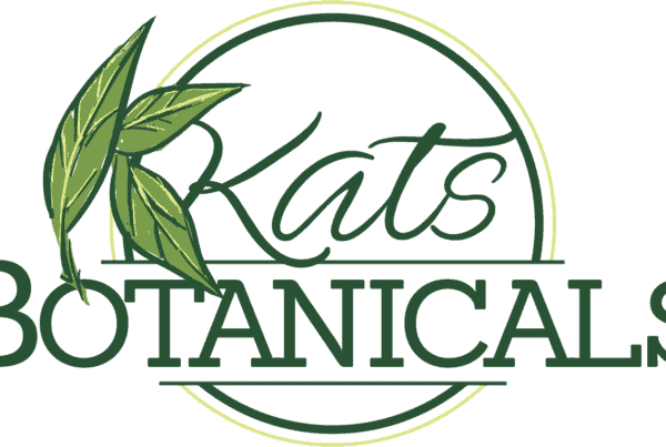 green text with leaves on white surface, Kats botanical review