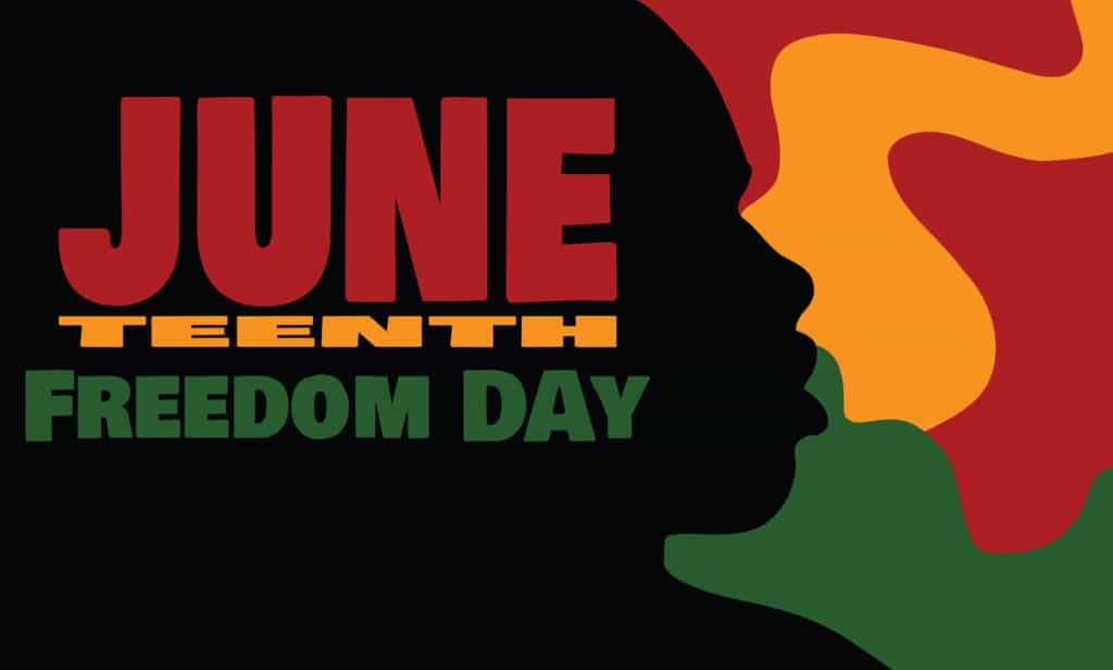 poster of Juneteenth, cannabis and the Juneteenth holiday