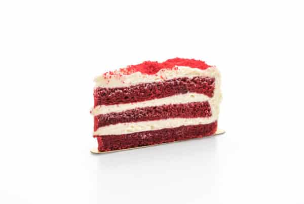 red velvet cake isolated on white, cannabis infused recipes