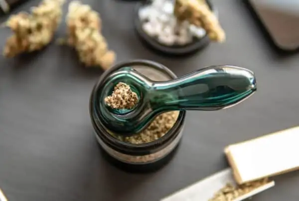 marijuana flower in a bong, marijuana paraphernalia