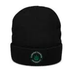 recycled cuffed beanie black front 620ea337413b3