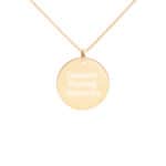 engraved silver disc chain necklace 24k gold coating default 6220277c102f5