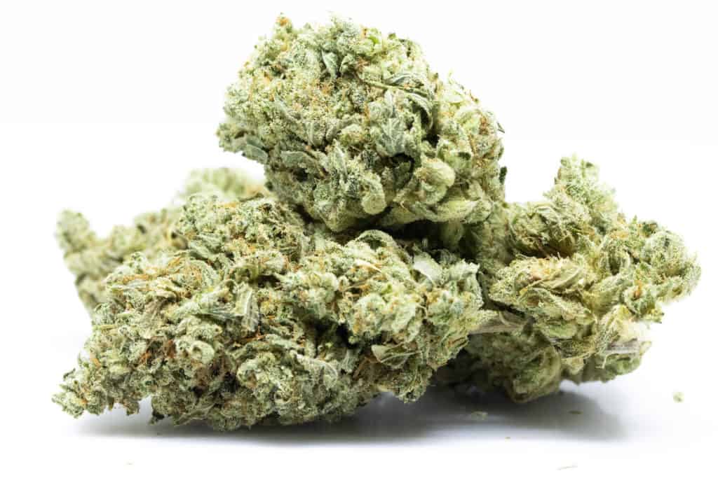 cannabis macro isolated on white, white truffle strain