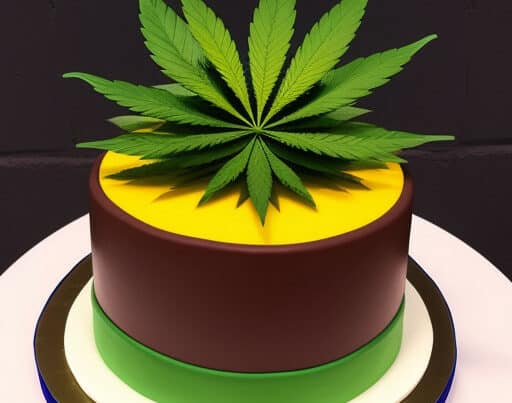 LA Cake strain. A cake with cannabis on top