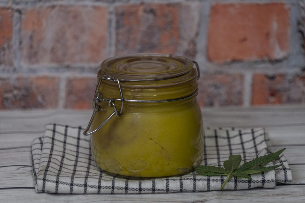 Pot butter in a mason jar