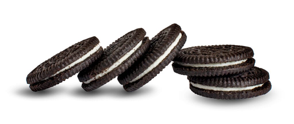 Oreo cookies in a row 