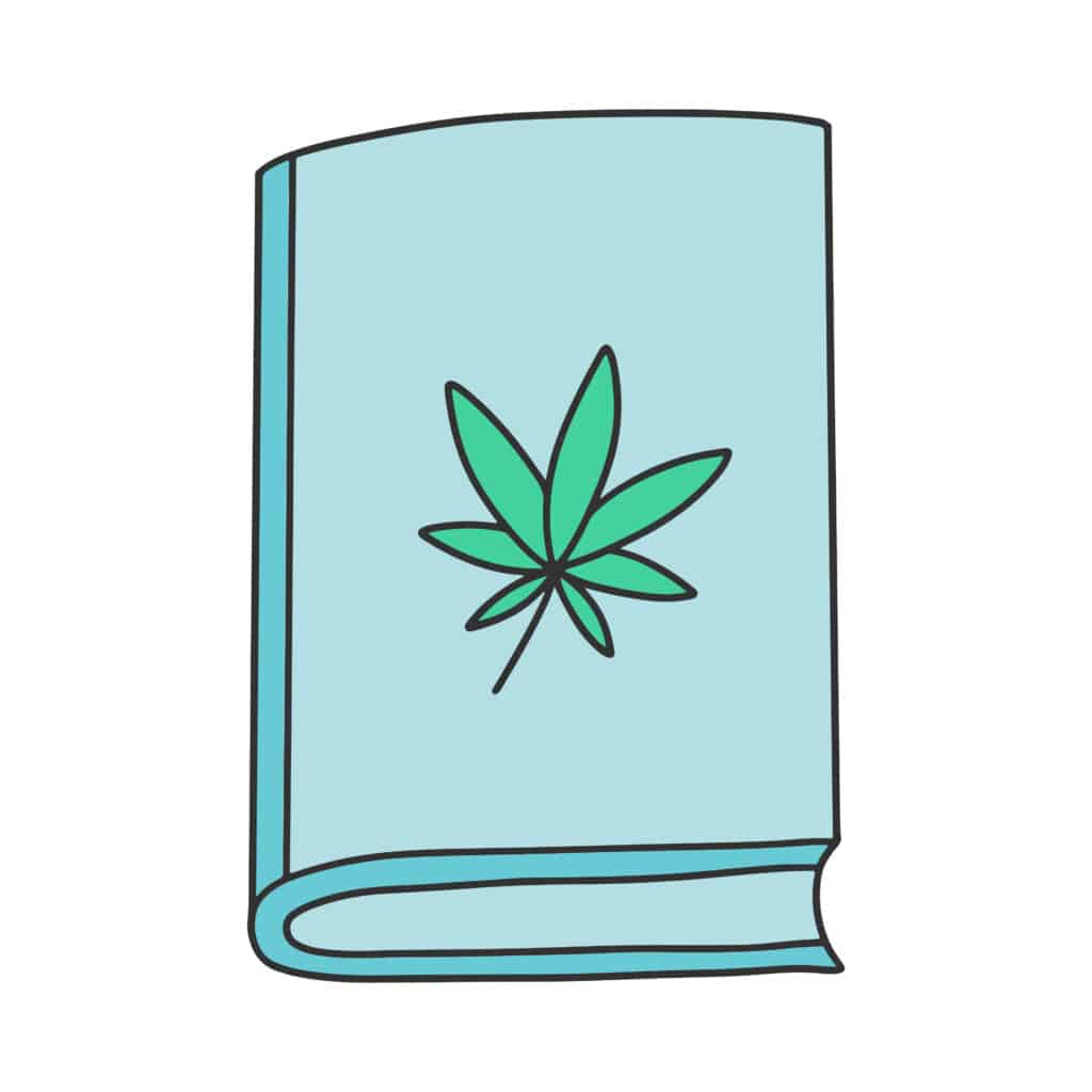 Marijuana grow book. A book with a marijuana leaf on the cover. 