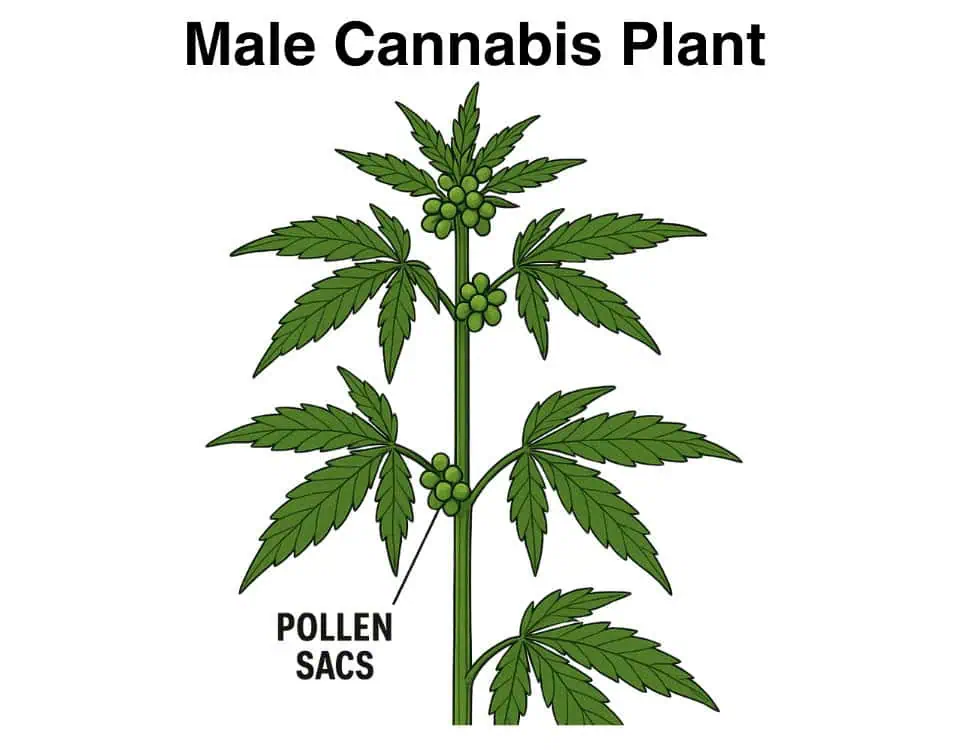 male cannabis plant