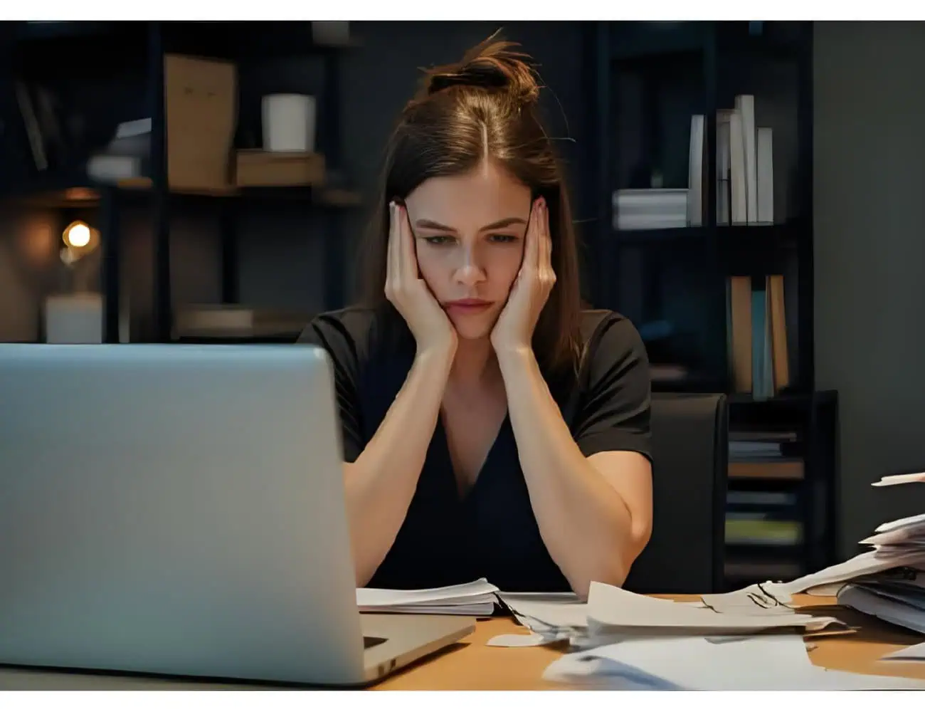 Calm Your Mind: The Best Terpenes for Anxiety and Relaxation 1 an anxious woman on a laptop