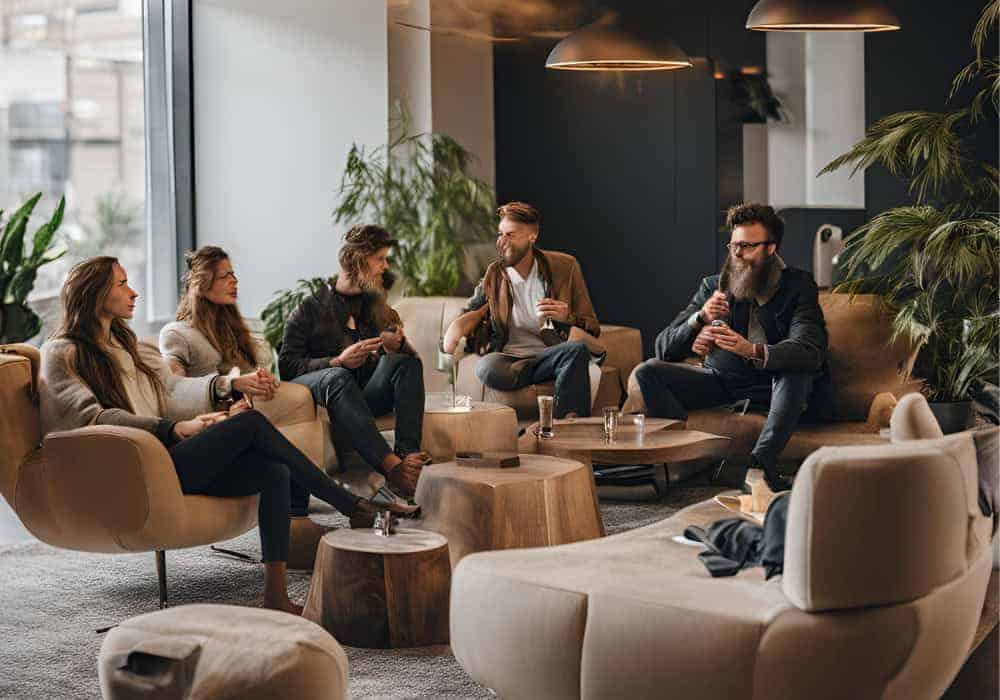 Where to Smoke Weed in Las Vegas : 2025 Spots 1 people sitting around smoking in a Las Vegas cannabis consumption lounge