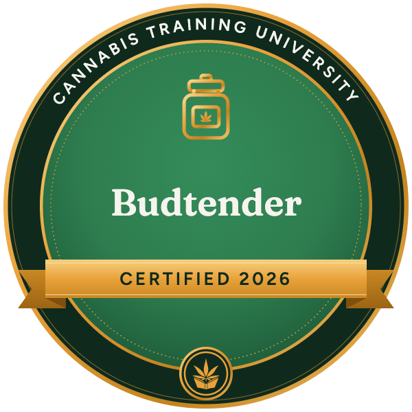 Budtender digital badge, Cannabis Training University