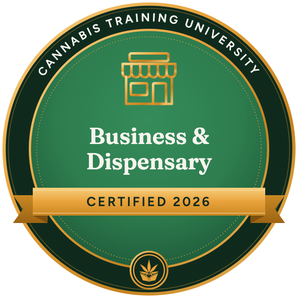 Business & Dispensary digital badge, Cannabis Training University